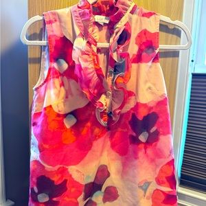 Floral ruffle top - barely worn
